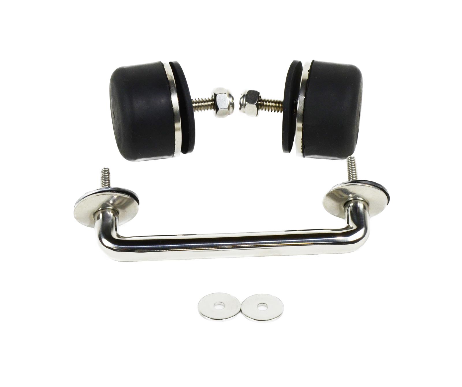 Kentrol 97-18 Jeep Wrangler TJ/JK Windshield Tie Down Kit - Polished Silver