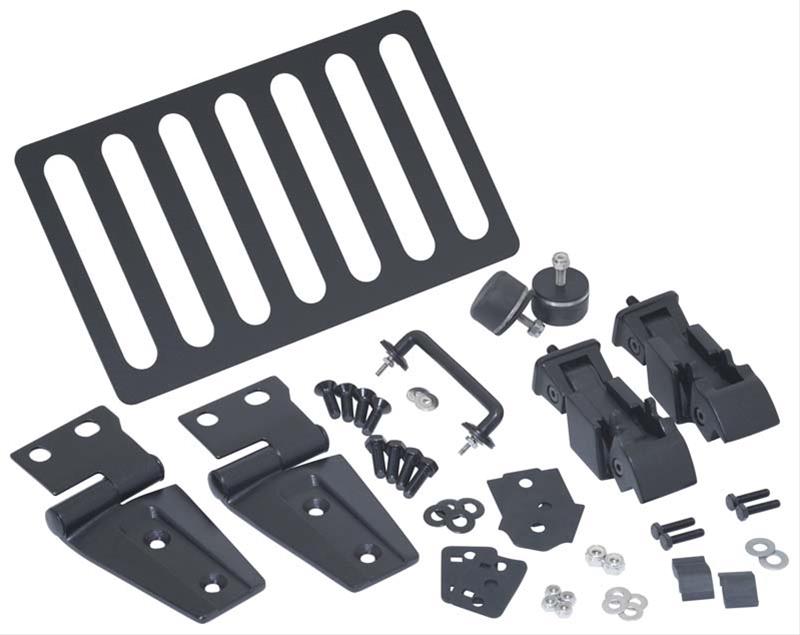 Kentrol 07-18 Jeep Wrangler JK Hood Kit - Textured Black