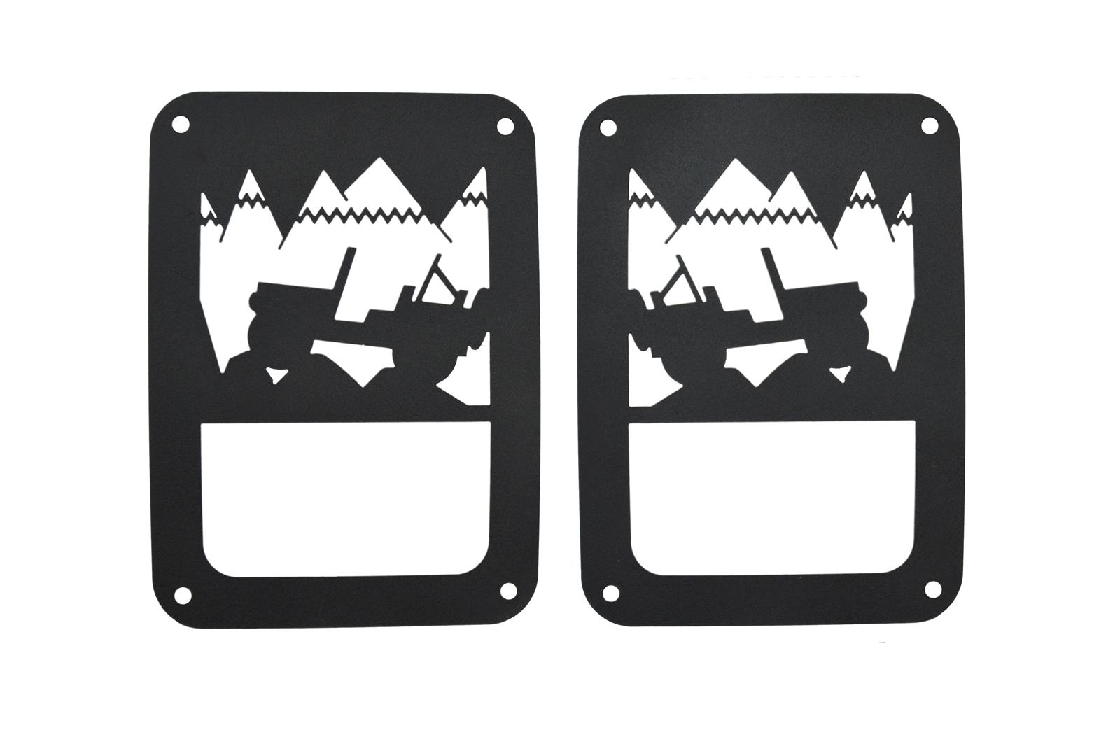 Kentrol 07-18 Jeep Wrangler JK Heritage Taillight Guard- Textured Black