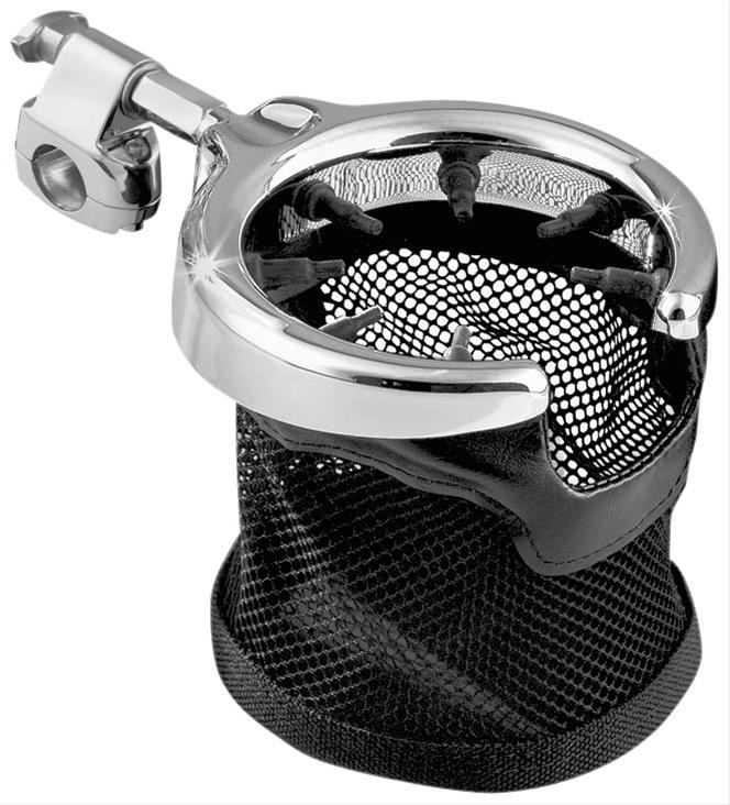 Kuryakyn Passenger Drink Holders 1484 Holder, Billet Aluminum, Chrome, Mounting Hardware Included, Each