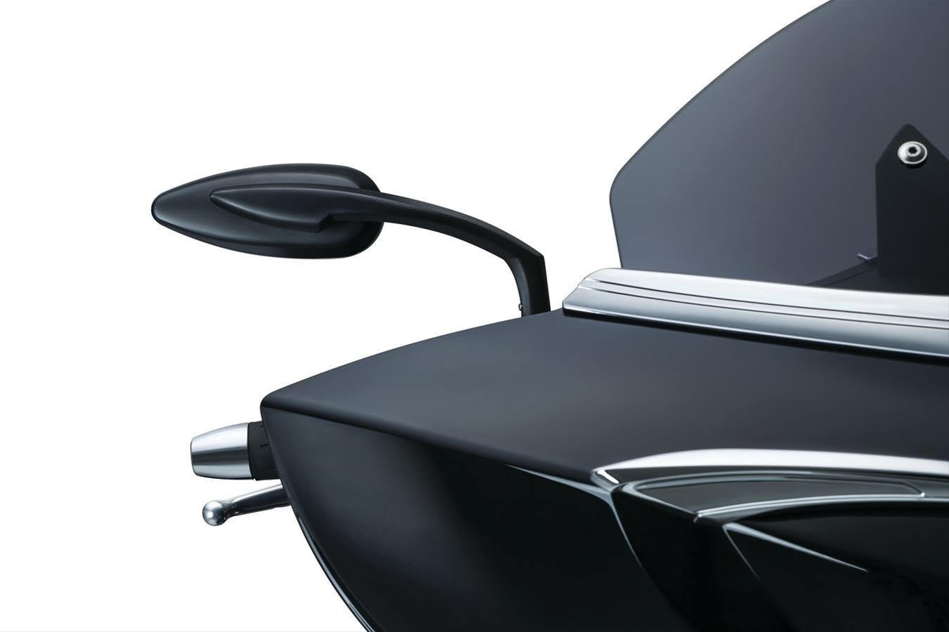 Kuryakyn Teardrop Mirrors 1708 Mirrors, Teardrop, Custom, Convex, Manual, Aluminum, Satin Black, 5.000 in. Width, 2 in. Height, Pair