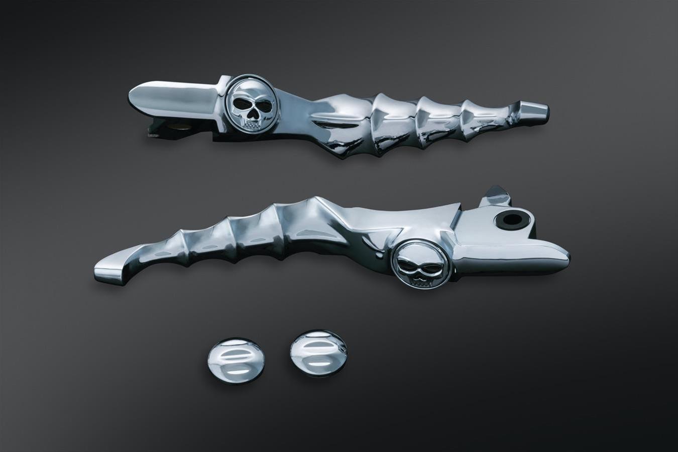 Kuryakyn Zombie Levers 1721 Levers, Zombie, Brake and Clutch Lever Type, Aluminum, Chrome, Harley-Davidson®, Pair