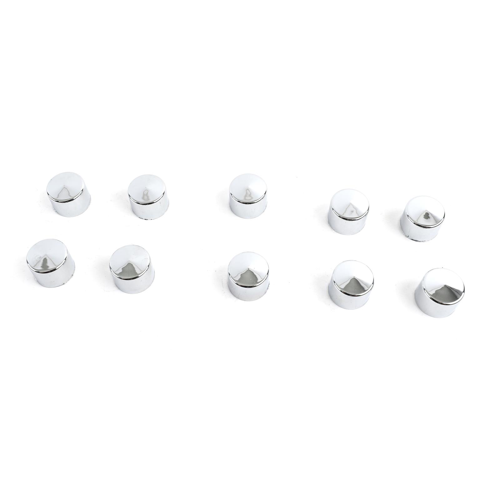Kuryakyn Kool Kaps Bolt Covers 2445 Covers, Kaps, Plastic, Chrome, 3/8 in. Head Size, Set of 10