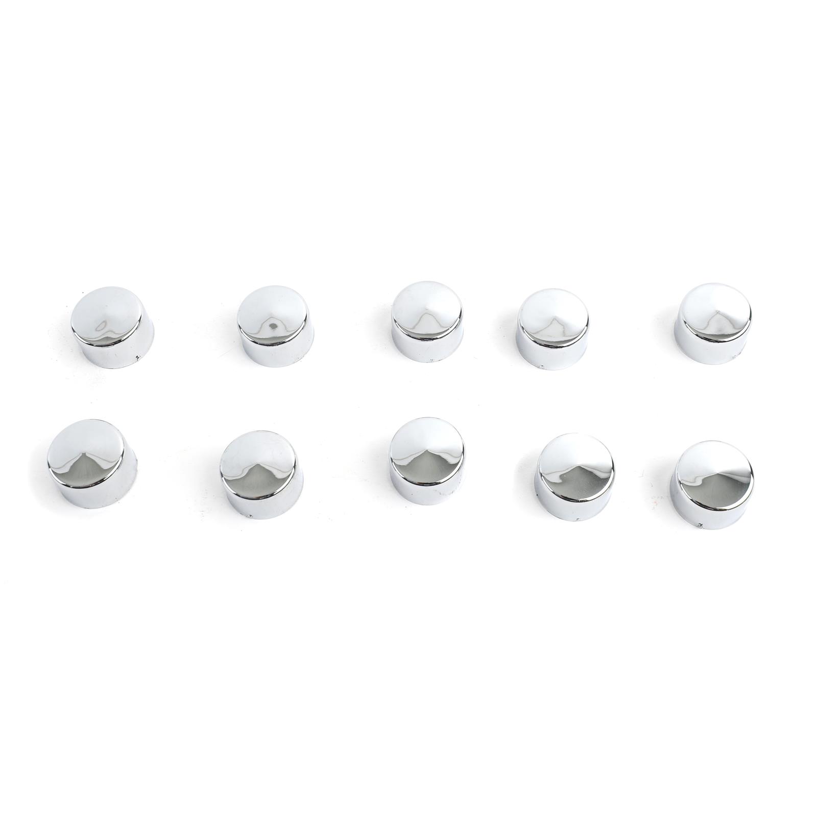 Kuryakyn Kool Kaps Bolt Covers 2446 Covers, Kaps, Plastic, Chrome, 5/16 in. Head Size, Set of 10