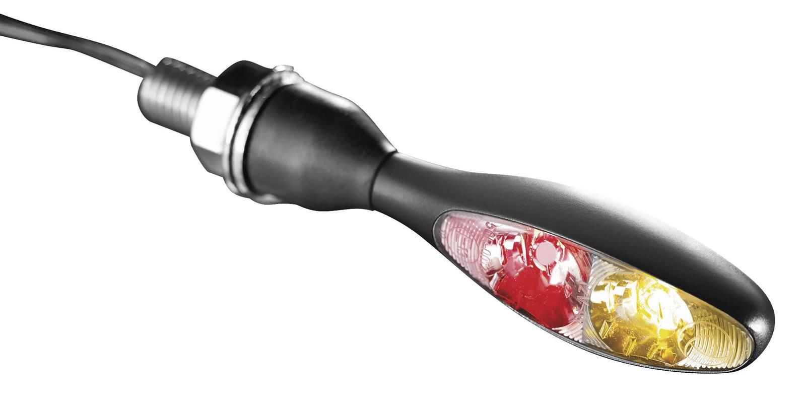 Kuryakyn Kellermann Micro 1000 Collection Turn Signals 2532 Signal, 1000, LED, Clear Lens, Red Light, Chrome Housing, Each
