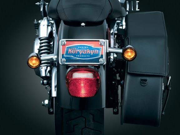 Kuryakyn License Plate Turn Signal Relocators 3155 Relocator, Mount, Steel, Chrome, Kit