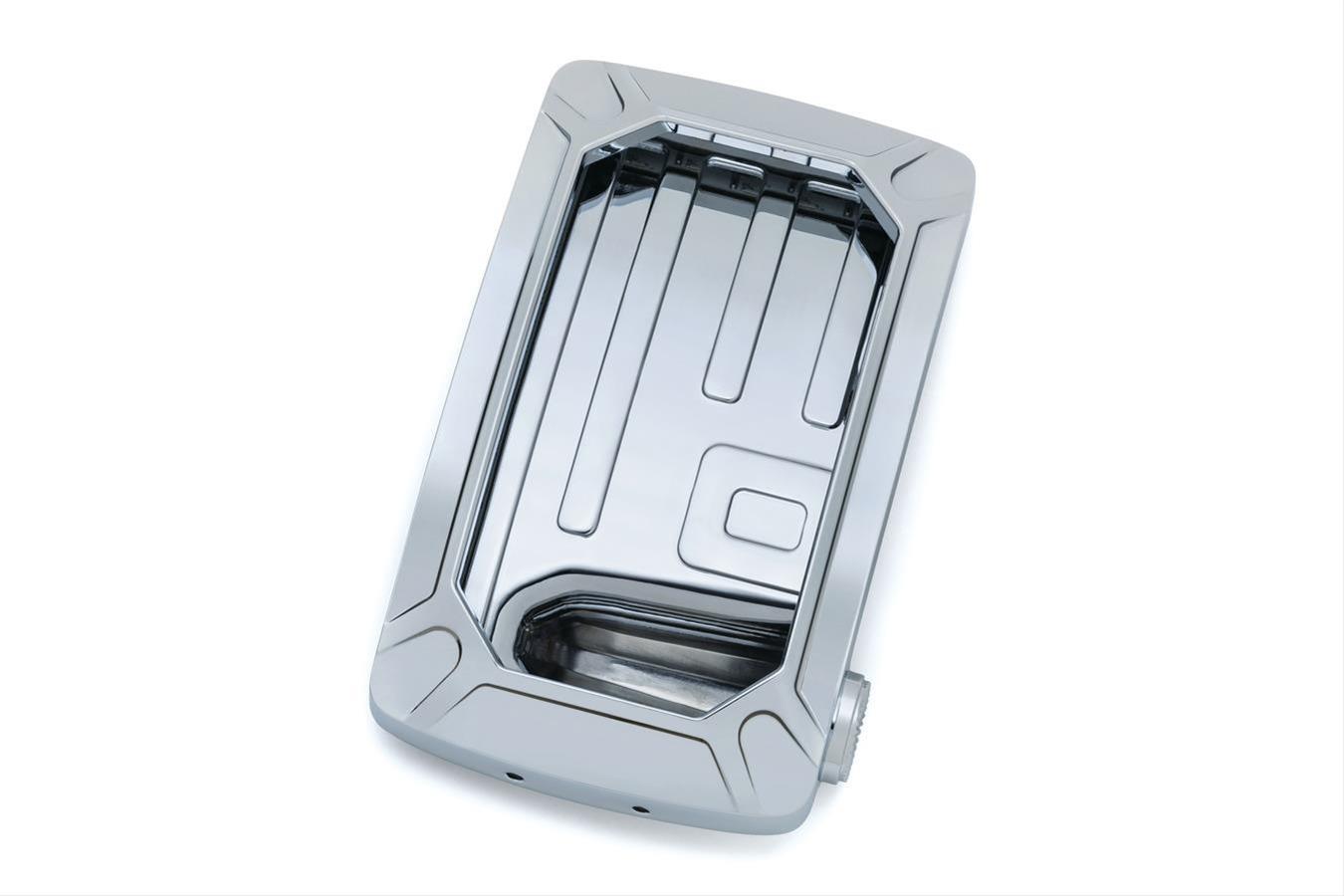 Kuryakyn Nova Curved Side-Mount License Plate Holders 3190 Mounting Bracket, Vertical Mount, Aluminum, Chrome Plated, LED lighted, Universal, Each