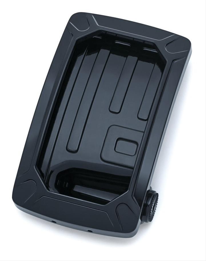 Kuryakyn Nova Curved Side-Mount License Plate Holders 3191 Mounting Bracket, Vertical Mount, Aluminum, Black Powdercoated, LED lighted, Universal, Each