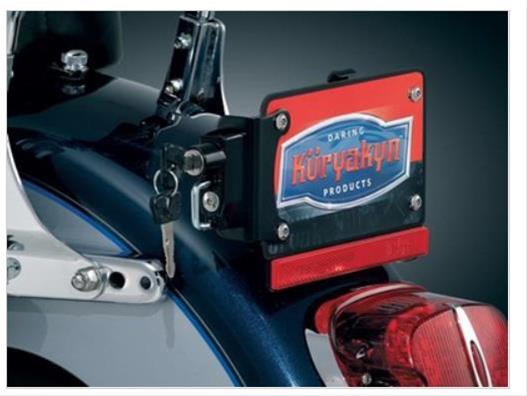 Kuryakyn Universal Helmet Locks 4248 Lock, Black, Two Keys, Will Not Fit Curved or Swept/Lone Eagle Plate Frames, Kit