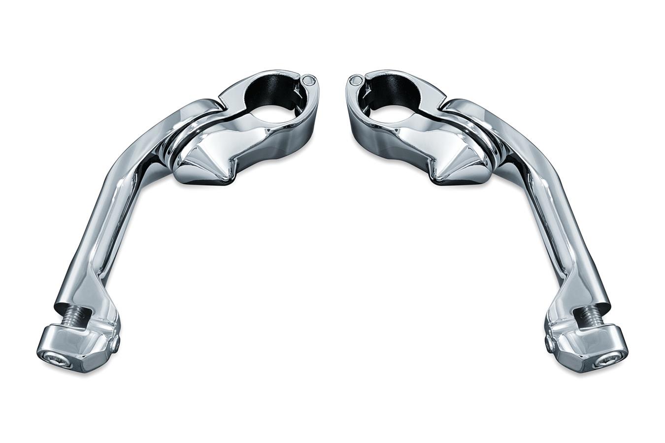 Kuryakyn Adjustable Tour-Tech Long Cruise Mounts 4526 Foot Peg Mounts, Short Mounts, Adjustable, Steel, Chrome, Pair thumbnail 2