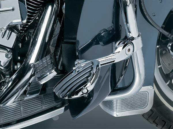 Kuryakyn Adjustable Tour-Tech Long Cruise Mounts 4528 Foot Peg Mounts, Short Mounts, Adjustable, Steel, Chrome, ISO-wings Foot Peg Style, Pair