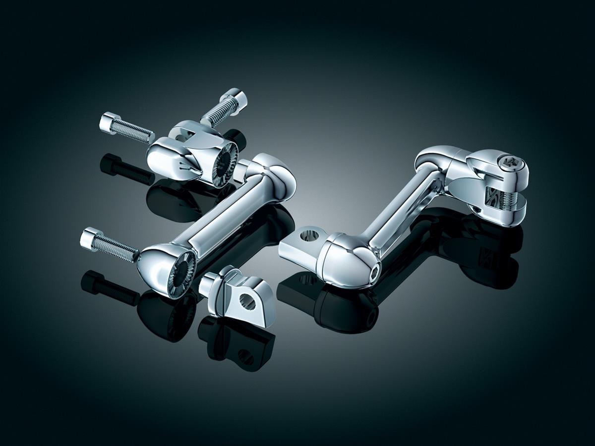Kuryakyn Adjustable Lockable Offsets 4557 Foot Peg Adjuster, Steel, Chrome, 4 in. Adjustment, Pair thumbnail 2