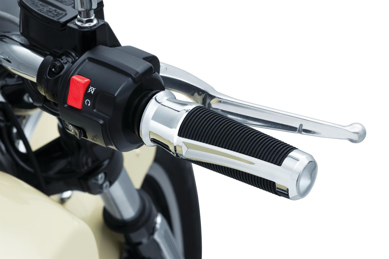 Kuryakyn Phantom Grips 5768 Grips, Phantom, Aluminum, Chrome, 1 in. Bar, Indian, Pair