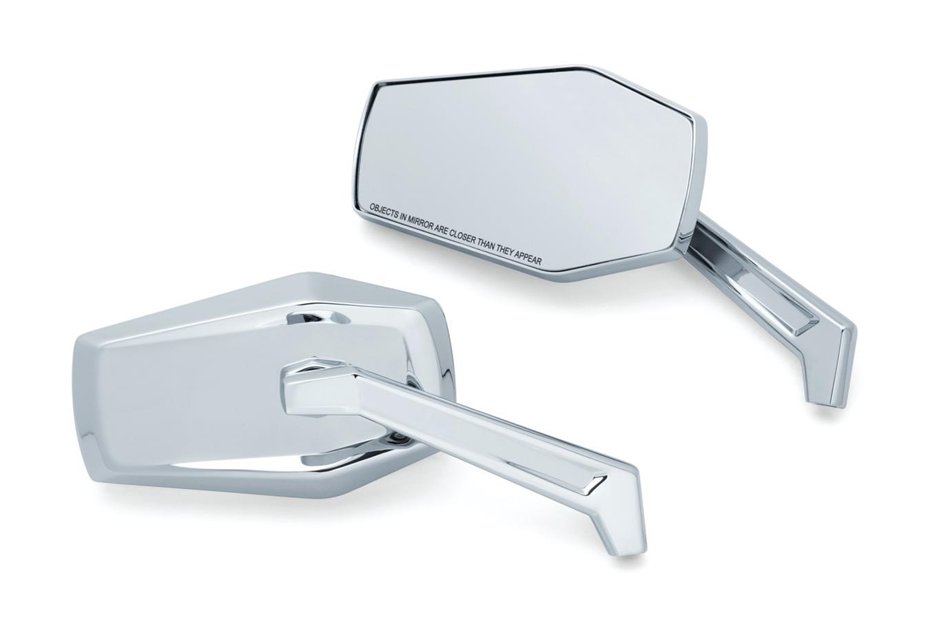 Kuryakyn Hex Mirrors 5918 Side View Mirrors, Hex, Flat Glass, Manual, Unique Shape, Aluminum, Chrome, Pair thumbnail 2
