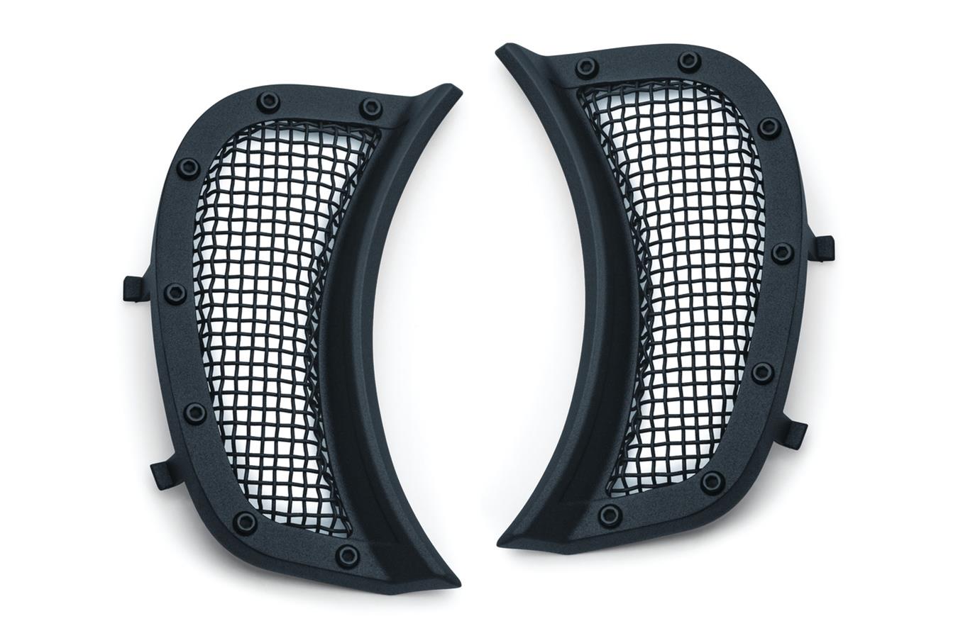 Kuryakyn Mesh Headlight Vent Accents 6519 Accent Vents, Aluminum/Steel, Satin Black, Adhesive Backed, Harley-Davidson®, Pair thumbnail 2