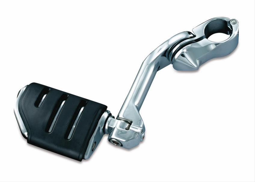 Kuryakyn Adjustable Tour-Tech Long Cruise Mounts 7586 Foot Pegs, Mounts, Adjustable, Trident Dually Style, Steel, Chrome, Highway, Pair