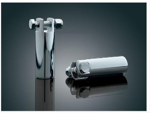Kuryakyn Foot Peg Mounts 8087 Mounts, 3 1/2 in. with 3/8-16 Mounting Bolts, Chrome, Pair