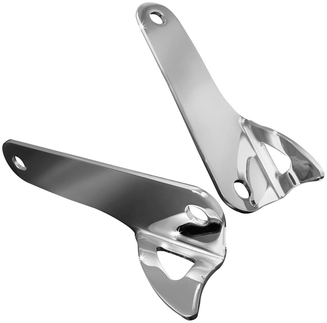 Kuryakyn Custom Tie-Down Brackets 924 Tie Down Bracket, Teardrop, Steel, Chrome, Harley-Davidson®, Pair