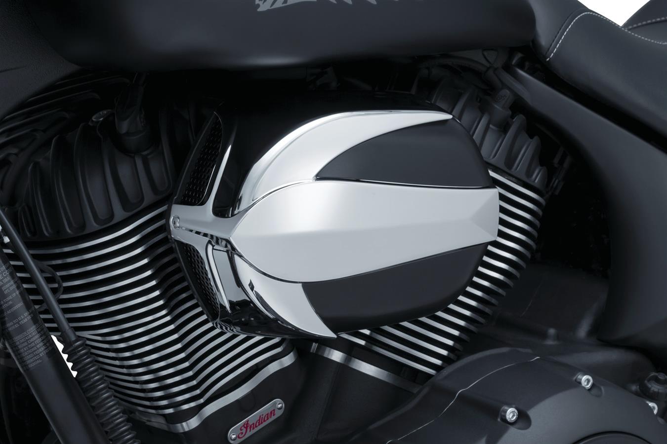 Kuryakyn Vantage Air Cleaners 9270 Cleaner, Vintage, Tear Drop, Aluminum, Black/Chrome, Indian, Each