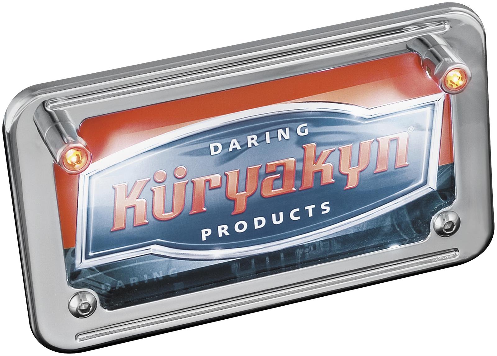 Kuryakyn LED License Plate Bolt Lights 9398 Bolts, Lighted, Round Head, Steel, Chrome, 1.00 in. Underhead Length, Pair