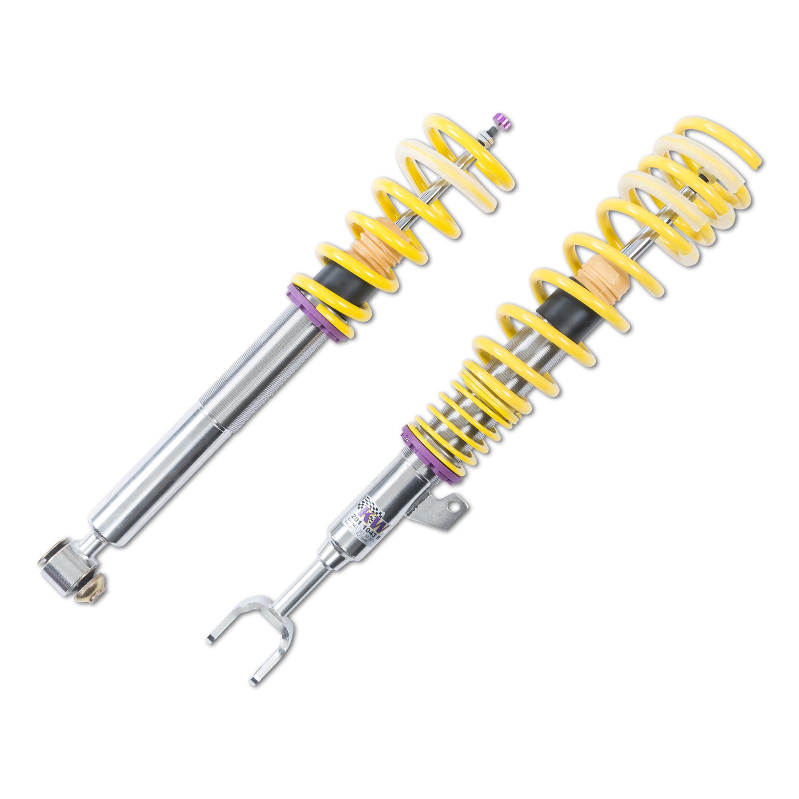 KW Street Comfort Coilover Kits 180200BU Kits, Comfort, 0.8 - 1.8 in. Lowered Front, 0.8 - 1.8 in. Lowered Rear, Natural/Black Shocks, Yellow Springs, BMW, Kit thumbnail 4