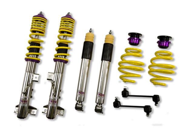 KW Variant 3 Coilover Kits for 1995-1999 M3 - 35220012 Kits, 3, 1.2 2.3 in. Lowered Front, 0.8 1.8 in. Lowered Rear, Shocks, Yellow Powdercoated Springs, BMW, Kit