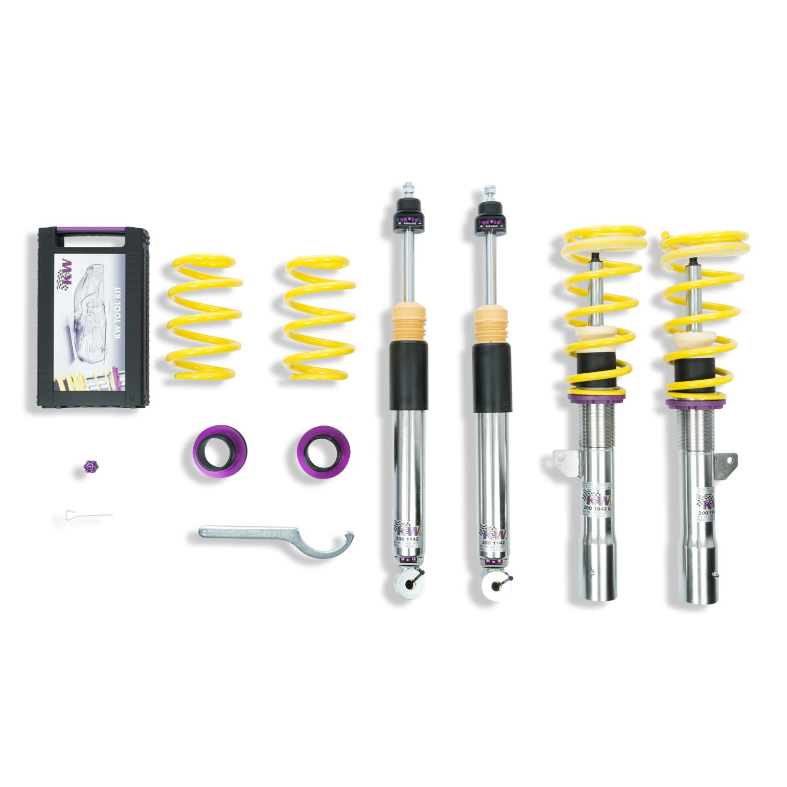KW Variant 3 Coilover Kits 352200BN Kit, V3 fits BMW X1 (F48); Mini Cooper Clubman (F54); without electronic dampers