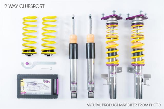 KW Club Sport Coilover Kits for 2018-2024 MUSTANG - 35230880 Kits, Clubsport Kit 2 Way, 1.0 to 1.8 in. lowered Front and Rear, Ford Mustang 2018 and Up With Electronic Dampers, Kit