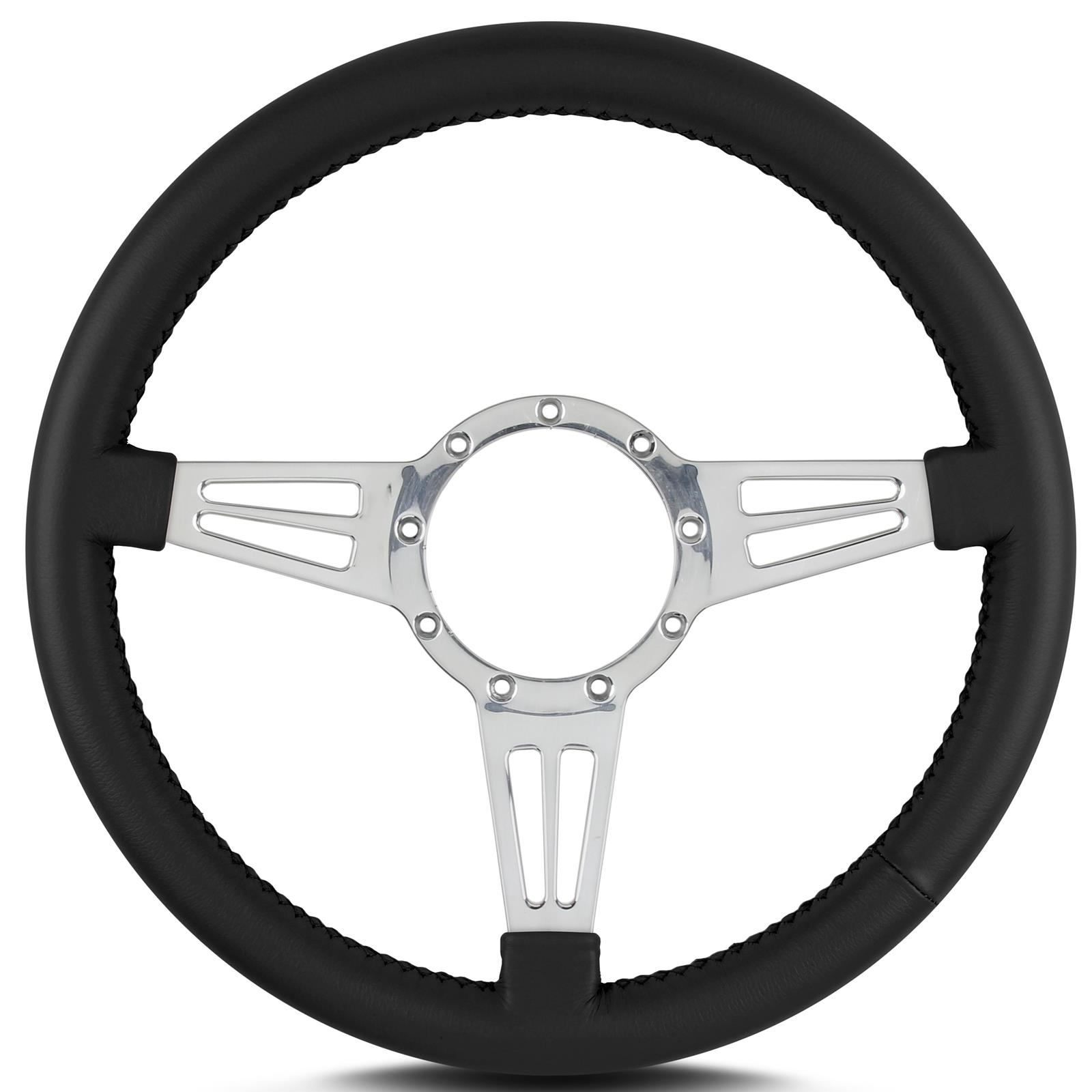 Lecarra Mark 4 Steering Wheel Double Slot Polished w/Black Wrap 44401