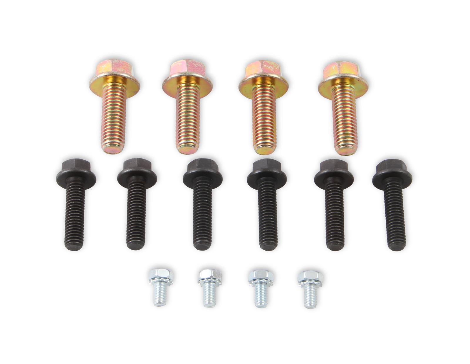 Lakewood Bellhousing Bolts 50368 to Block Fasteners, Bolts, Hex Head, Steel, Black/Gold, Chevrolet, Kit thumbnail 2