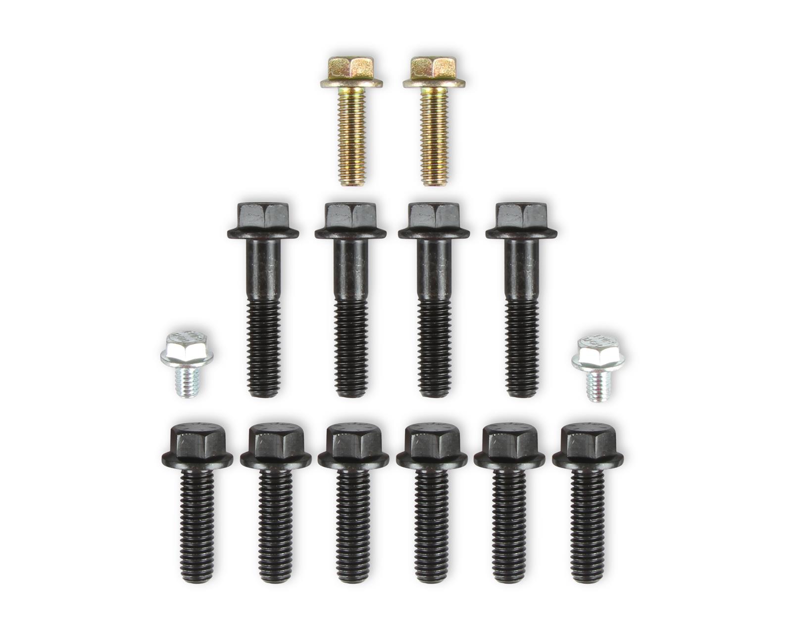 Lakewood Bellhousing Bolts 50373 to Block Fasteners, Bolts, Hex Head, Steel, Black/Gold, for Use with the LK9000 On Small Block Fords, Kit