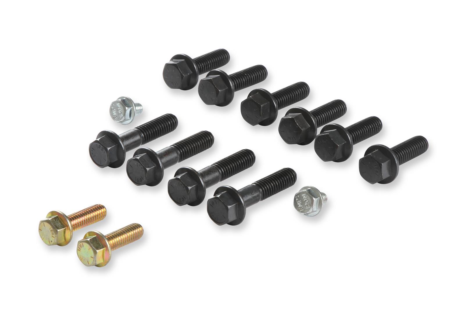 Lakewood Bellhousing Bolts 50373 to Block Fasteners, Bolts, Hex Head, Steel, Black/Gold, for Use with the LK9000 On Small Block Fords, Kit thumbnail 4