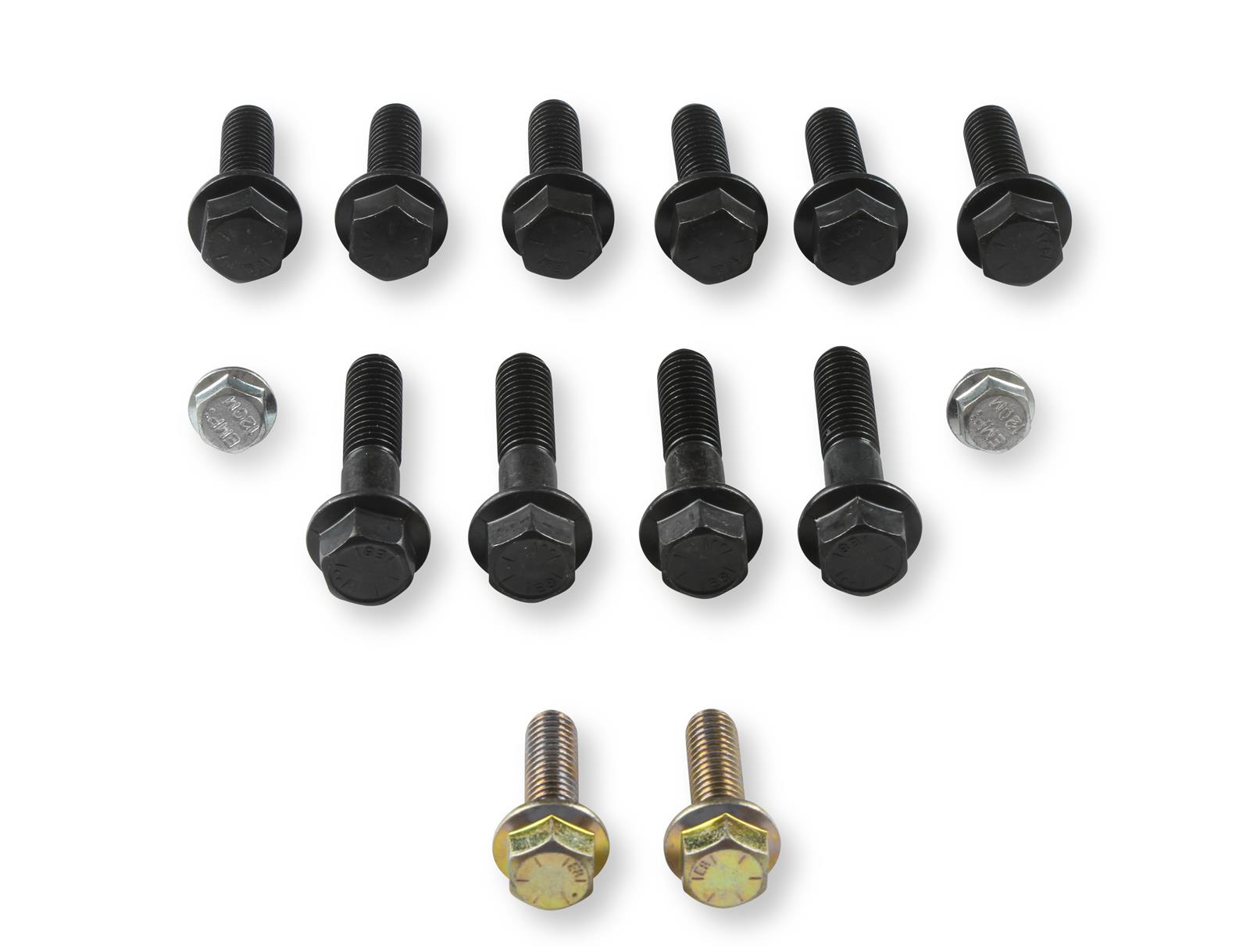 Lakewood Bellhousing Bolts 50373 to Block Fasteners, Bolts, Hex Head, Steel, Black/Gold, for Use with the LK9000 On Small Block Fords, Kit thumbnail 2