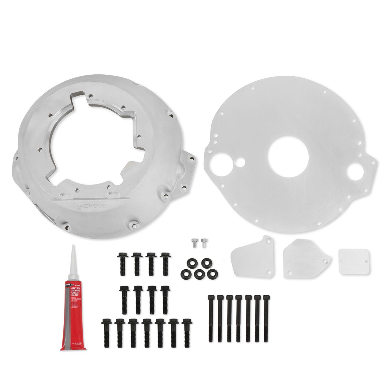 Lakewood Bellhousings LK7500K Bellhousing, Aluminum, Natural, Mopar, Gen III Hemi, 4L80E/4L85E, Each thumbnail 6