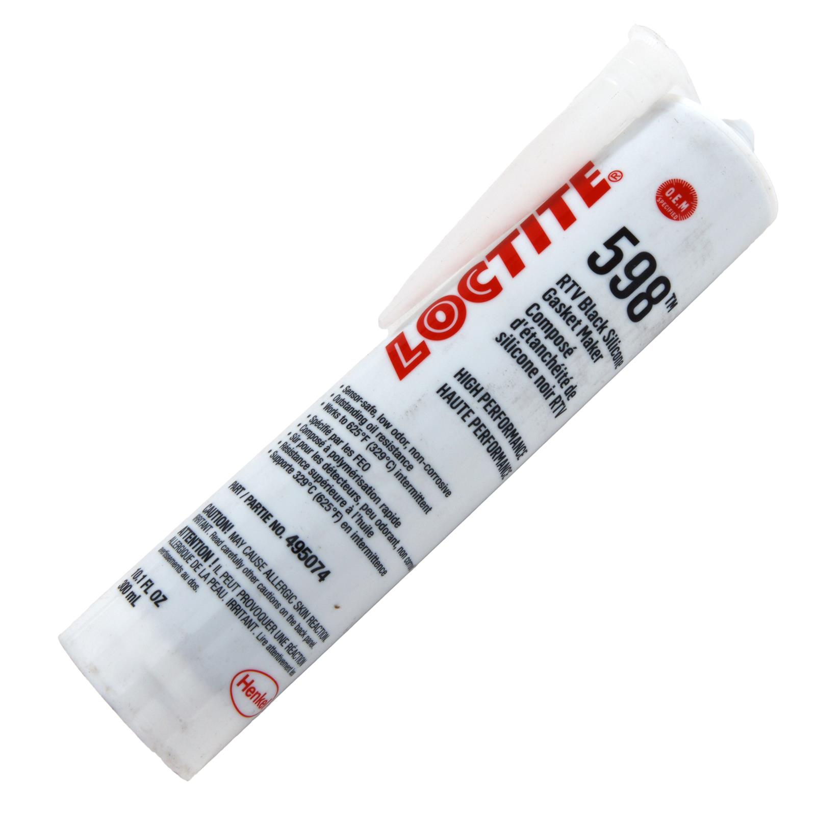 Loctite RTV 598 Black Silicone Gasket Maker Caulk Gun Cartridges 495074 Cartridge, Maker, -75 To 625 degrees F Temperature Range, Black, Sensor Safe, 300 ml, Each