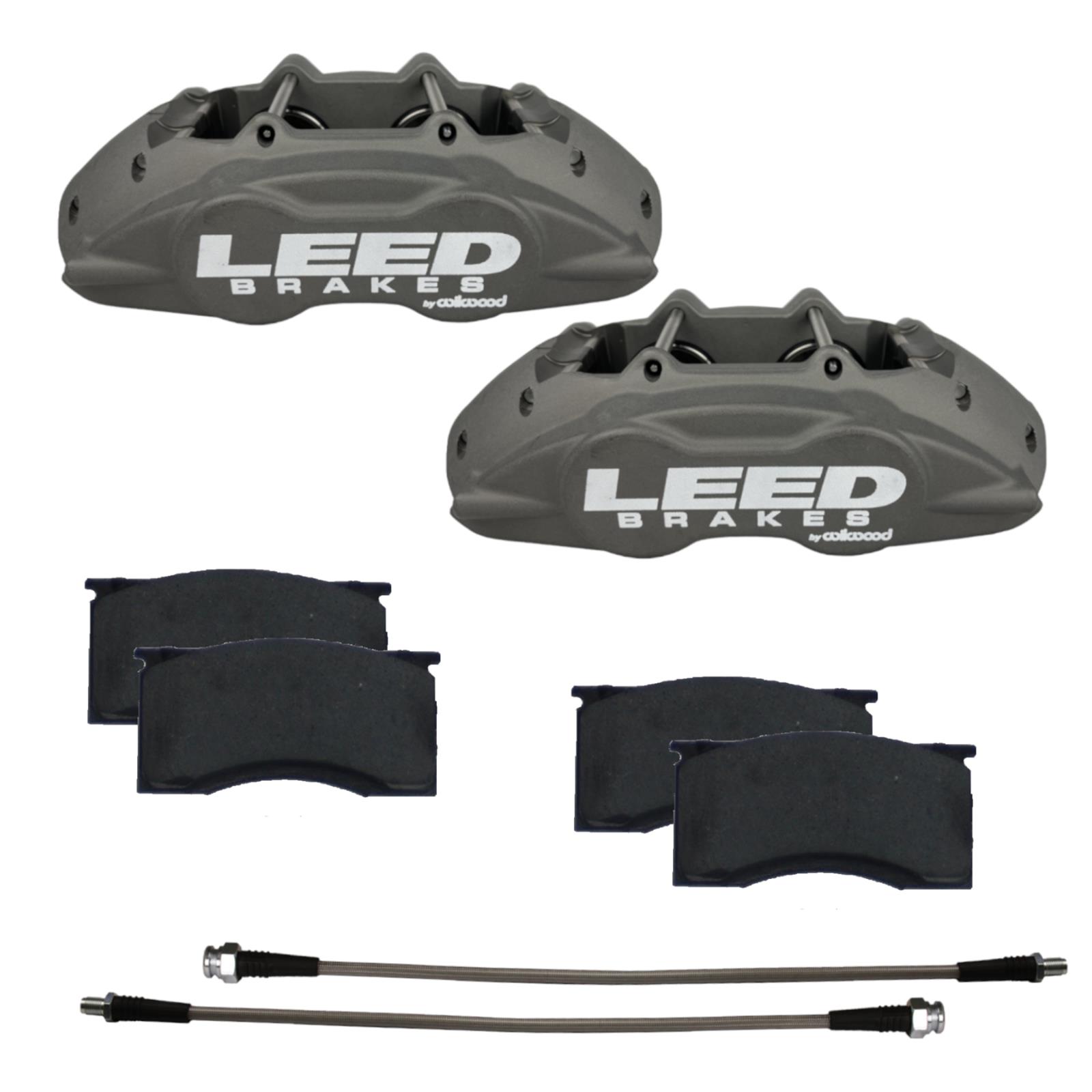 LEED Brakes MaxGrip Lite Caliper Upgrade Kits CC0005 Kit, Max Grip Caliper, Pad and Hose Kit, Aluminum, Anodized, Ford, Each