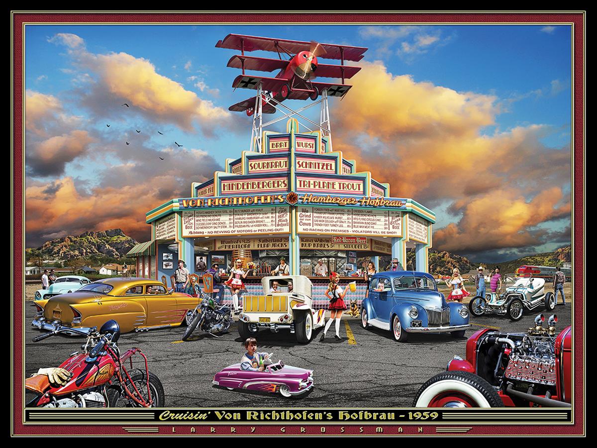Hot Rod Art Print by Larry Grossman LEFTYS LIGHTNING FAST SERVICE