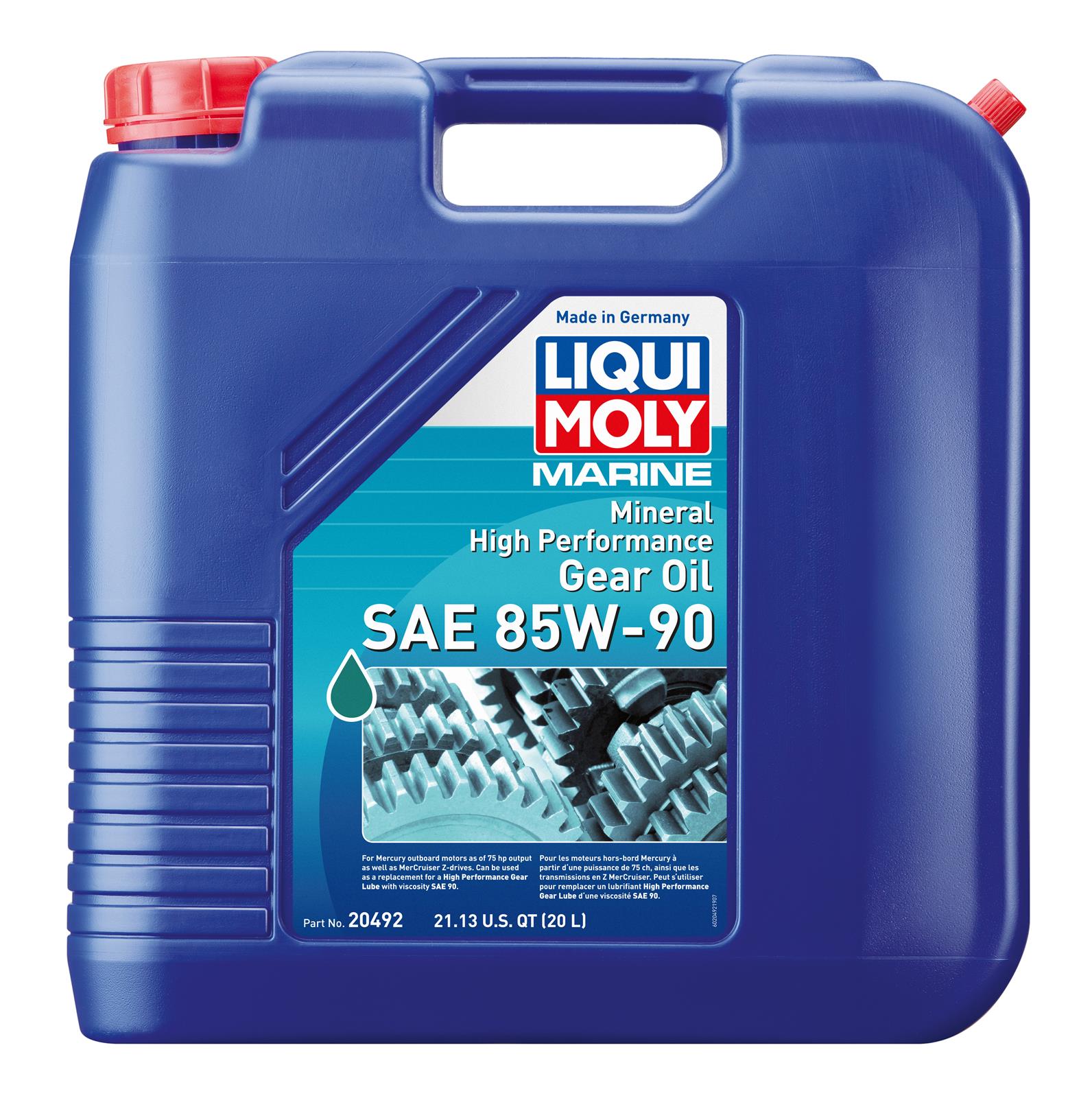 85W90 Liqui Moly Marine High Performance Gear Oil 20492 Oil, Performance, 85W90, 20 Liters, Each