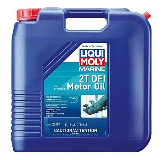Liqui Moly Marine 2T DFI Motor Oil 20494 Two Cycle Oil, Marine, Semi-Synthetic, 20 Liters, Each