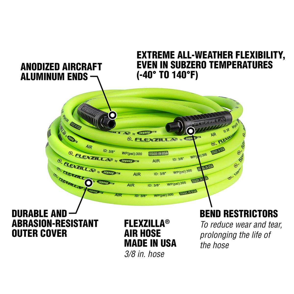 Flexzilla HFZ3850YW2 Flexzilla Air Hoses | Summit Racing