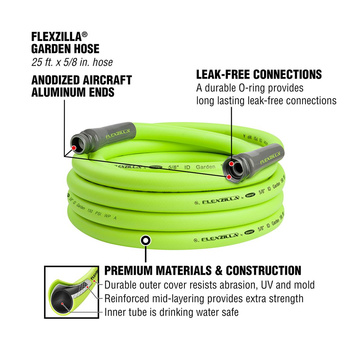 Flexzilla HFZG525YW Flexzilla Garden Hoses Summit Racing