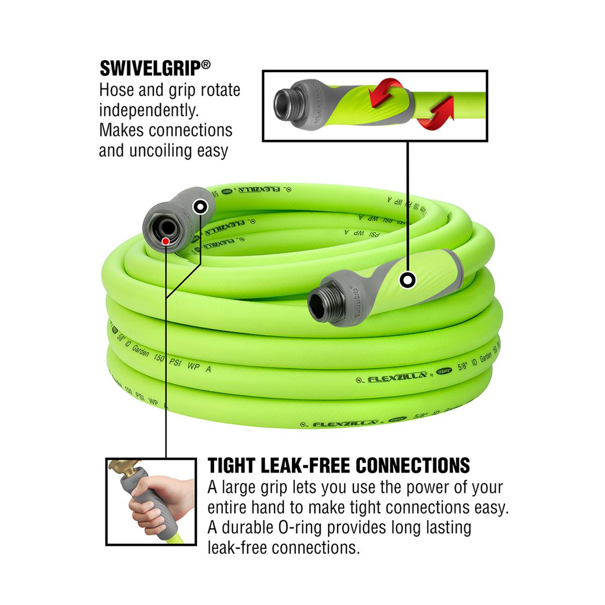Flexzilla HFZG550YWS Flexzilla SwivelGrip Garden Hoses Summit Racing