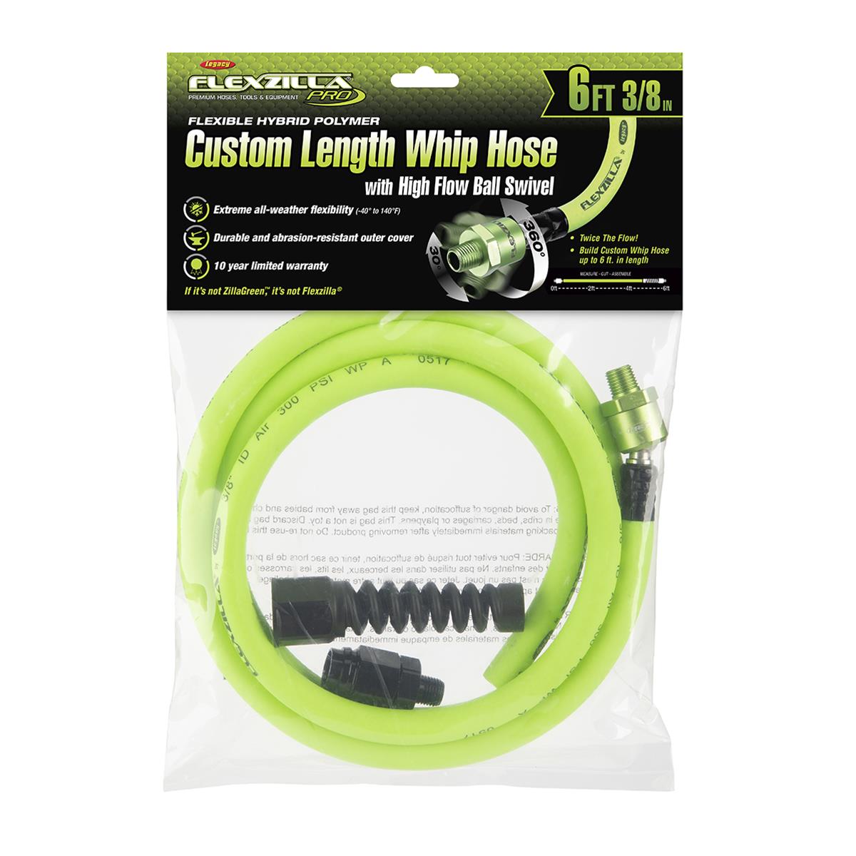 Flexzilla HFZP3806YW2B Flexzilla Pro Whip Hoses | Summit Racing