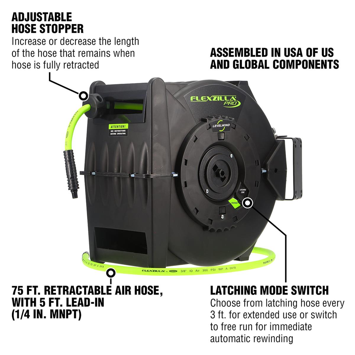 Flexzilla L8306FZ Flexzilla ZillaReel PRO Closed Face Hose Reels