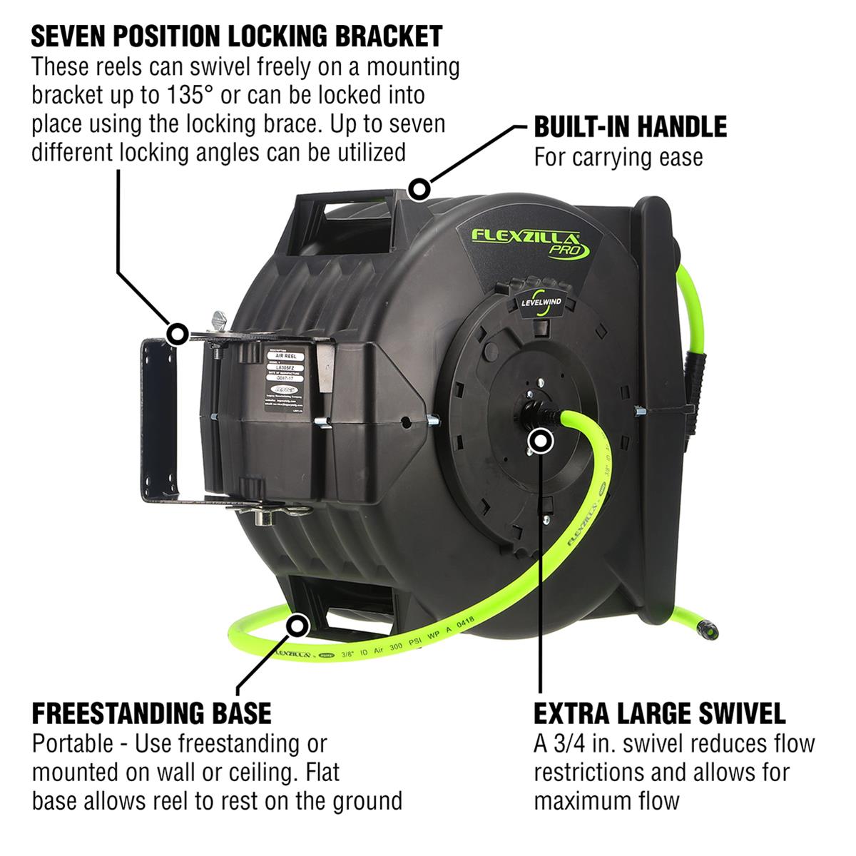 Flexzilla L8306FZ Flexzilla ZillaReel PRO Closed Face Hose Reels