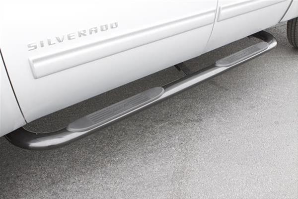 Lund 01-13 Chevy Silverado 1500 Crew Cab (Body Mount) 4in. Oval Curved SS Nerf Bars - Polished