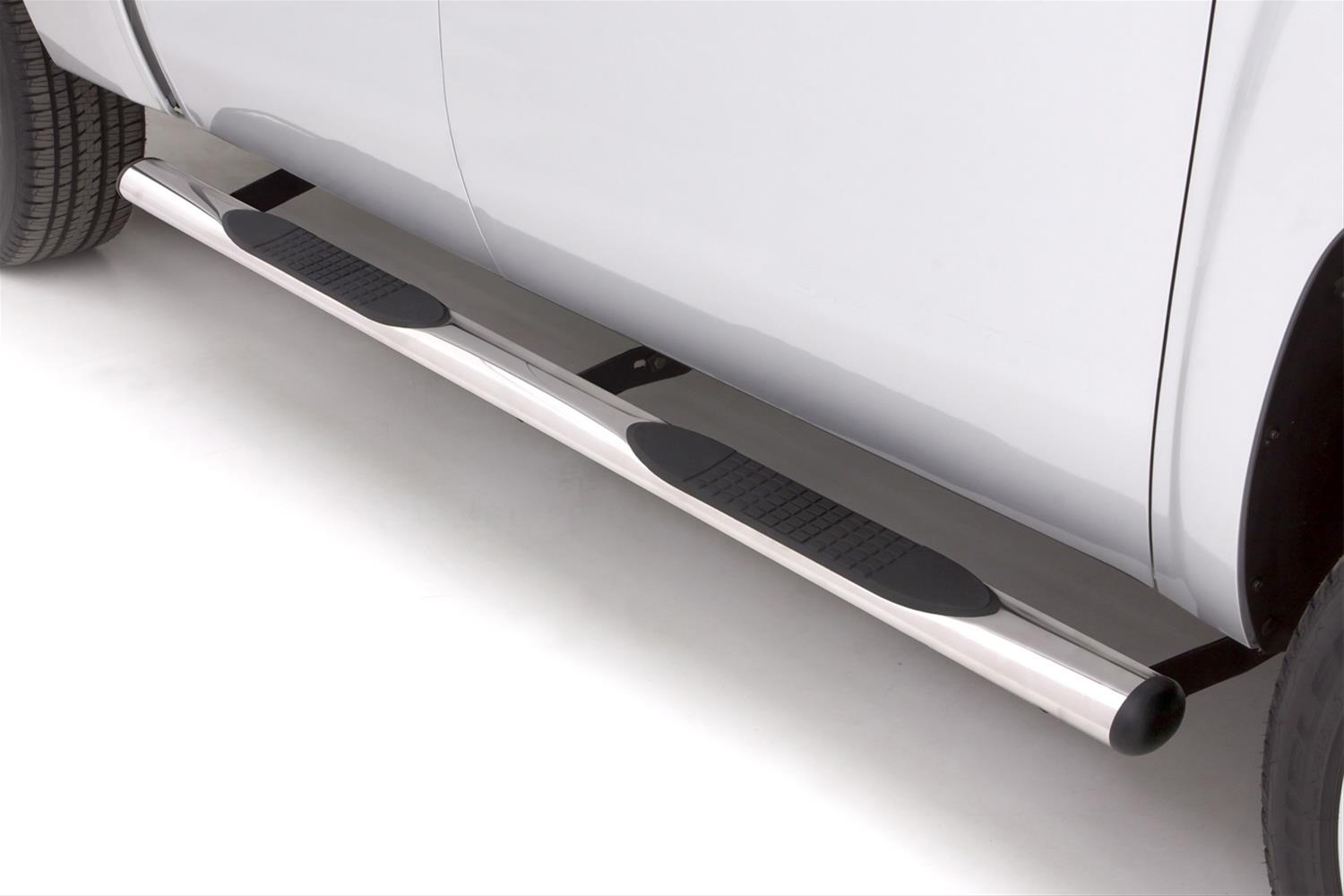 Lund 09-17 Dodge Ram 1500 Quad Cab 4in. Oval Straight SS Nerf Bars - Polished thumbnail 2