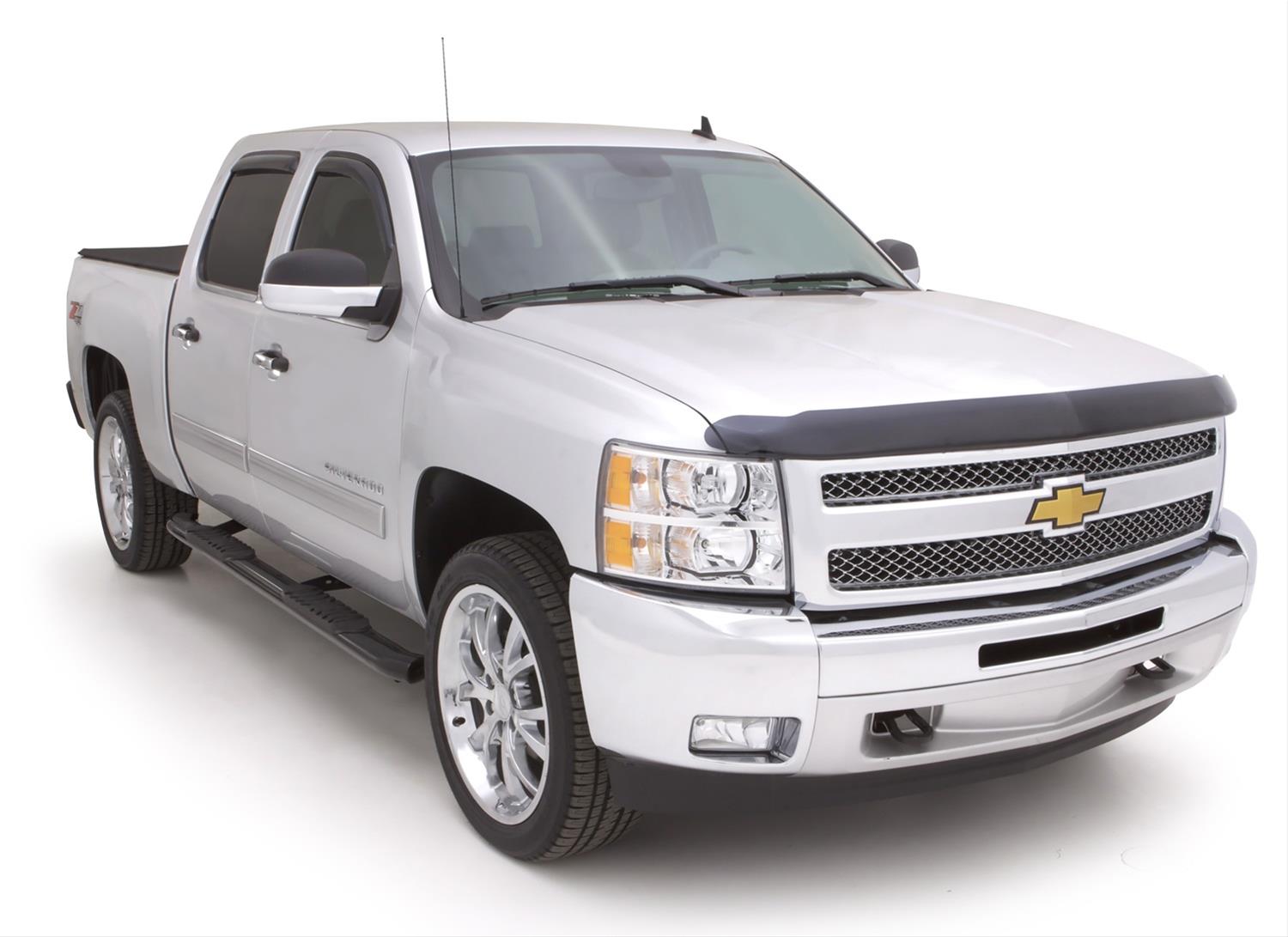 Lund 01-13 Chevy Silverado 1500 Crew Cab 5in. Oval Curved Steel Nerf Bars - Black thumbnail 2