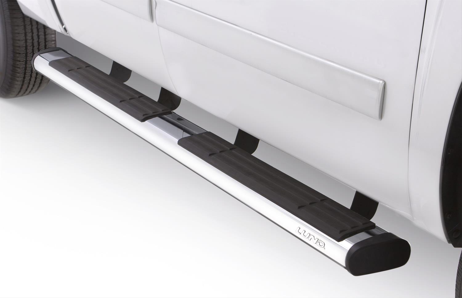 Lund 07-17 Chevy Silverado 1500 Crew Cab 6in. Oval Straight SS Nerf Bars - Polished