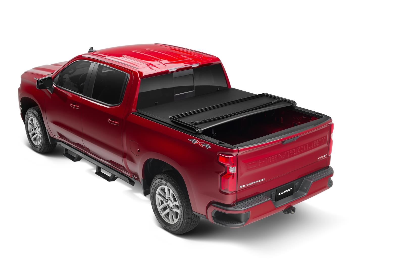 LUND Genesis Tri-Fold Tonneau Covers 95054 Covers, Tri-Fold, Soft Style, Folding, Vinyl, Black, 6.75 ft. Truck Bed Length, Chevrolet, GMC, Each thumbnail 4